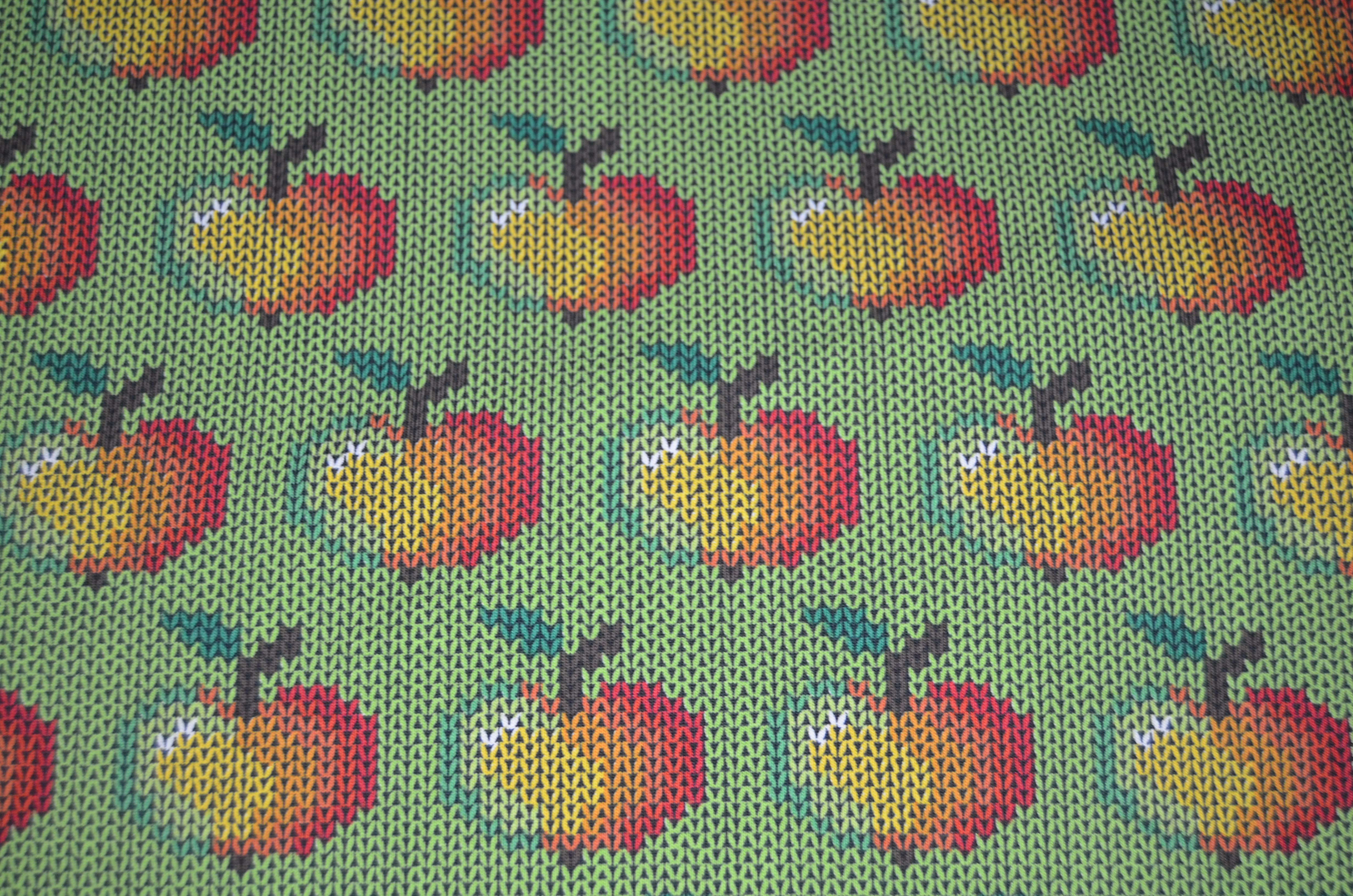 Jersey Äpfel Strick look