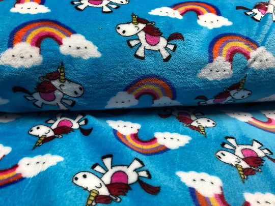 RESTEPAKET Flausch Wellnessfleece Einhorn Regenbogen 